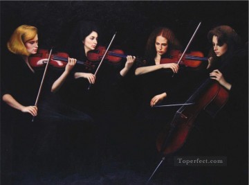 150の主題の芸術作品 Painting - 弦楽四重奏団 中国のチェン・イーフェイ